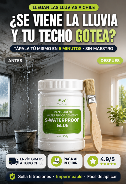  Sellador Impermeable Transparente para Techos y Goteras de medio Kilo + brocha de regalo